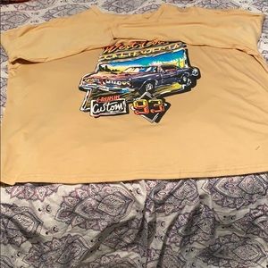 Graphic Print Drop Shoulder Over Sized Tee